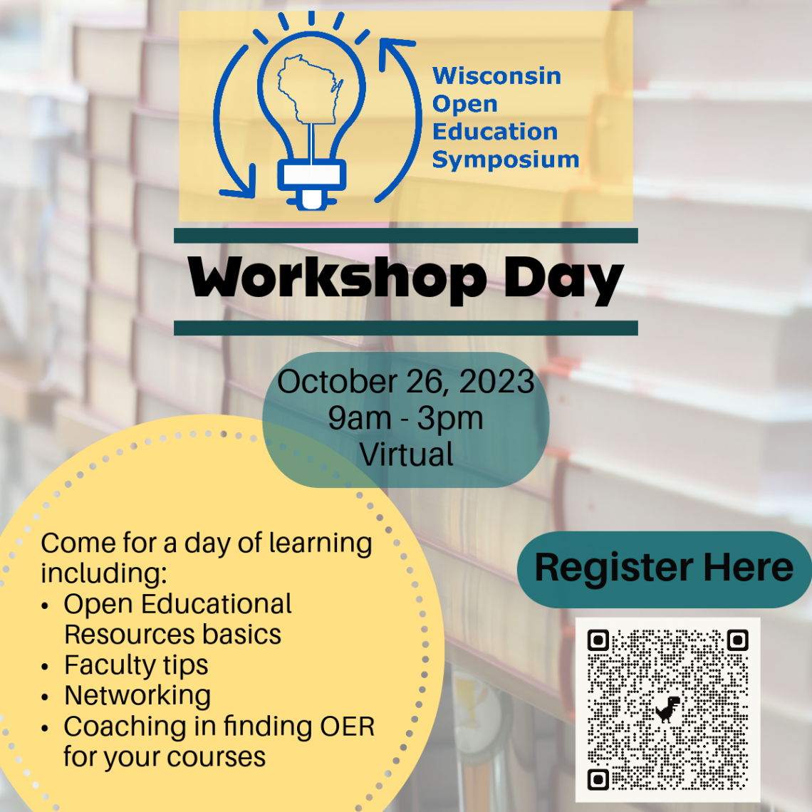 Virtual Workshop Day for October 26, 2023. Register using the Symposium Registration Form.